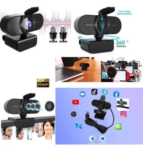 CAMERA WEBCAM 2MP 1080P USB SIGMA-W420 AITEK Full Hd VIDEO CONFERENCIA LIVE - Foto 2