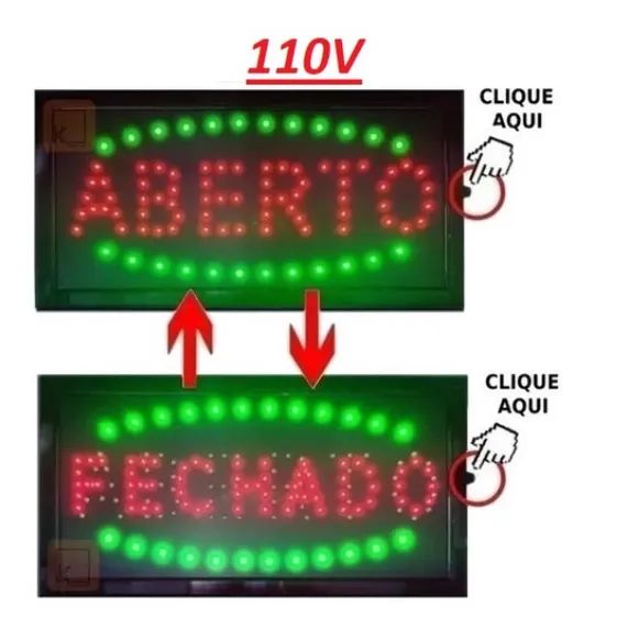 Placa Led Aberta Fechada para Comércio - Foto 2