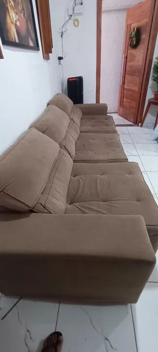 Sofá 3 Lugares em Suede Marrom - Foto 2