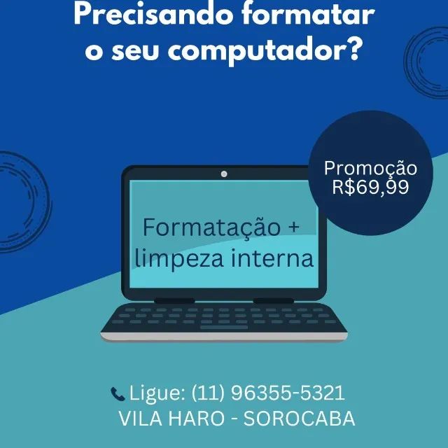 Formatação + limpeza interna de computadores PROMOÇÃO