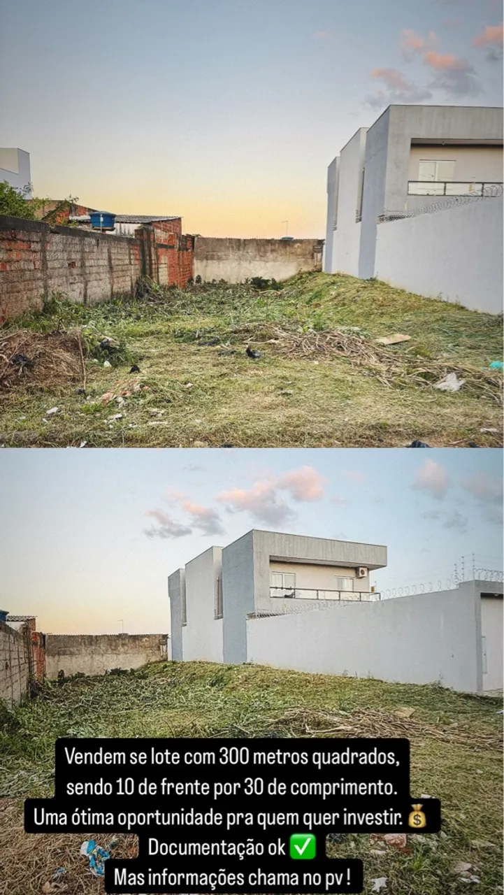Lote de 300m2 a venda em águas linda setor residencial sol nascente.
