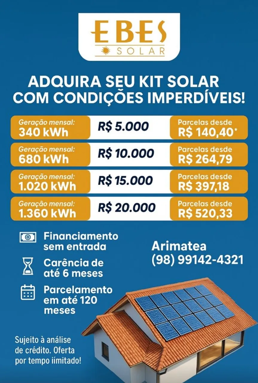 Kit Solar com Condições Imperdíveis!