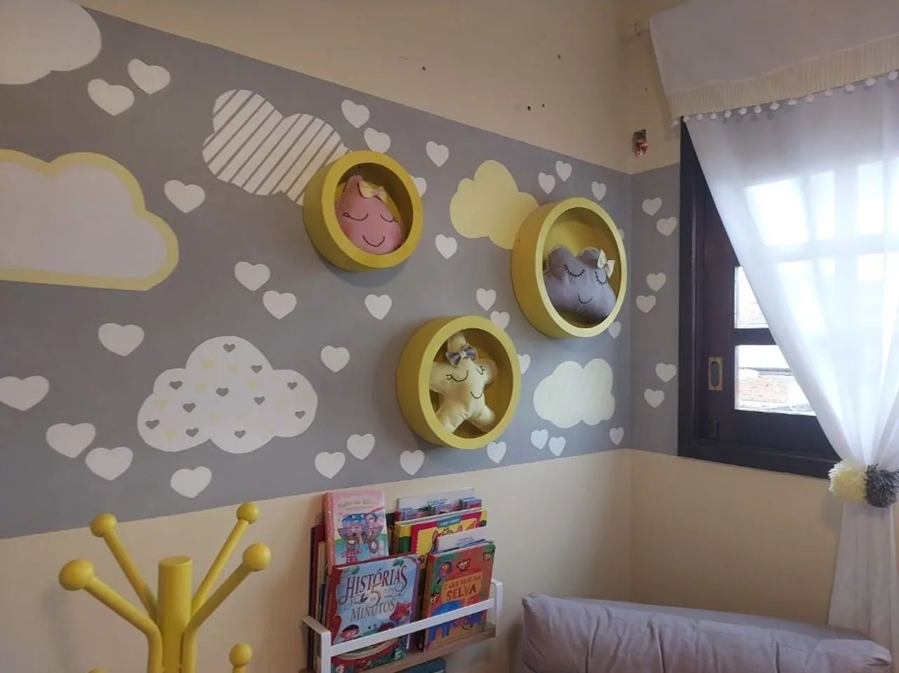 Kit Decoração Quarto Infantil - Nuvens e Estrelas - Foto 2