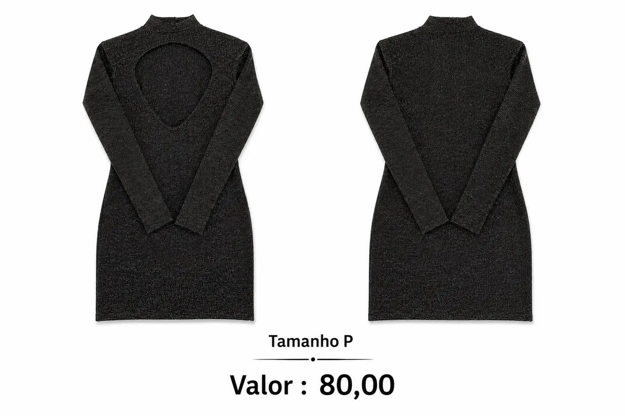 Vestido de gola e manga comprida 