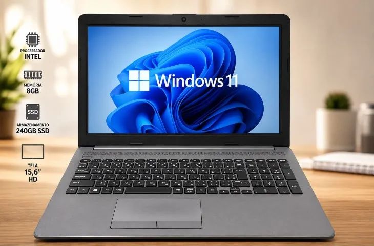Notebook HP 250 G7 Intel Core i5 -8th - 08GB - SSD 256 - Pronta