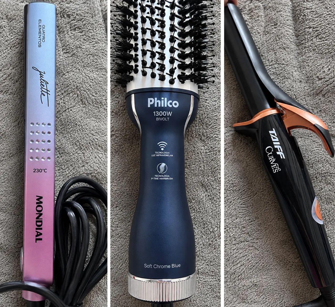 TRIO DE ESCOVA, SECADORA E CHAPINHA BABYLISS 