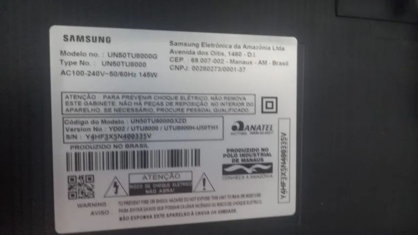 TV Samsung 50 polegadas defeitos no display não aparece imagem e sem controle remoto usada - Foto 2