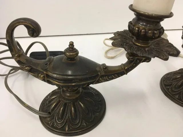 Par de Luminária, Abajur de mesa Aladdin em bronze - Foto 2
