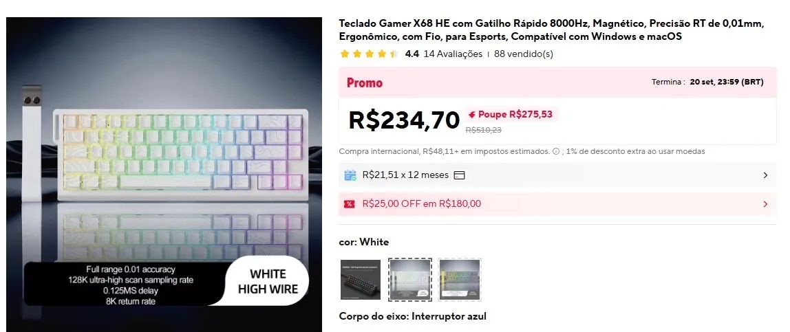 TECLADO ATTACK SHARK X68HE - Foto 4