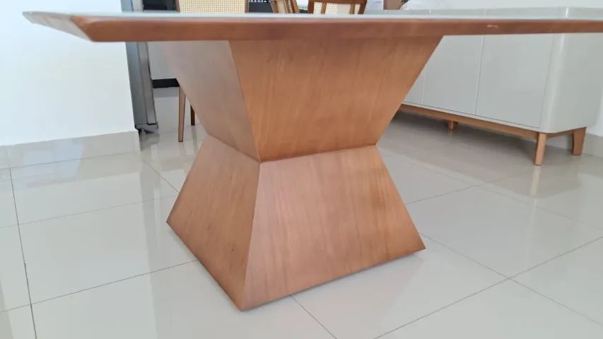 Mesa de Jantar Quadrada NOVA Base Ampulheta! - Foto 3