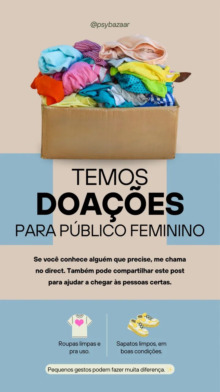 Doação de roupas femininas 
