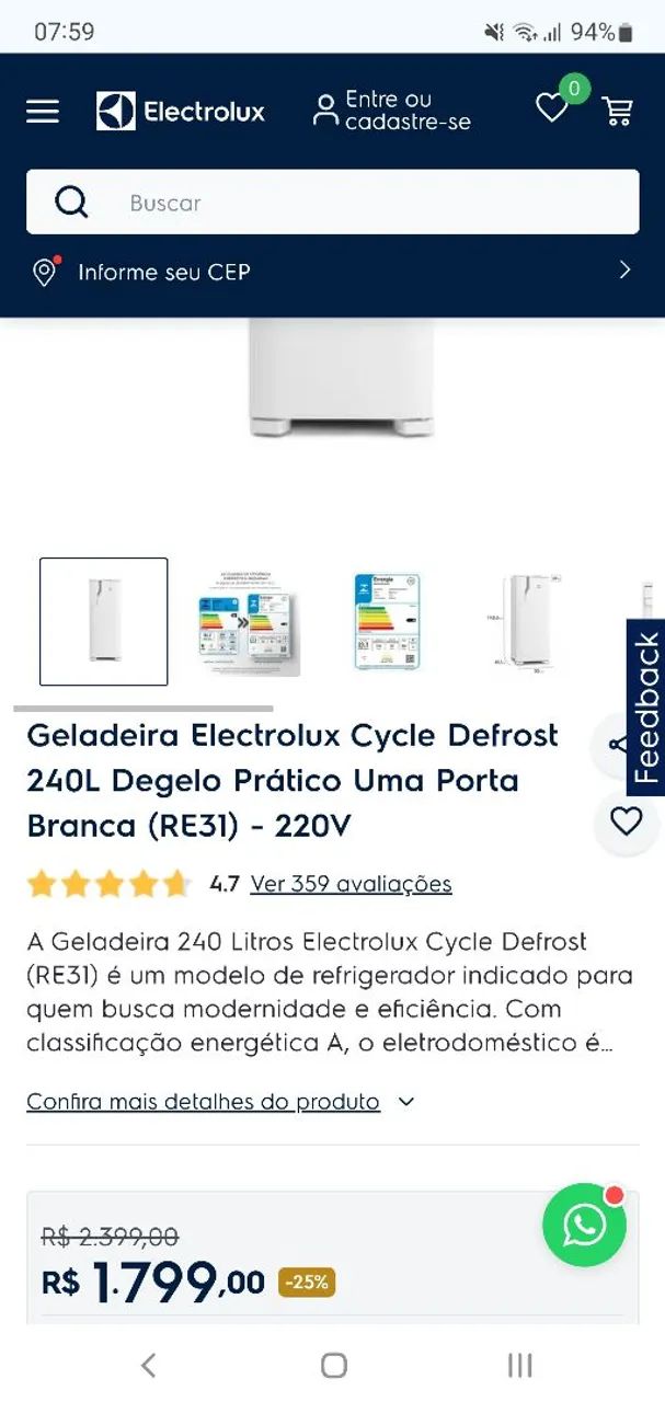 Geladeira Electrolux RE31 - Foto 3