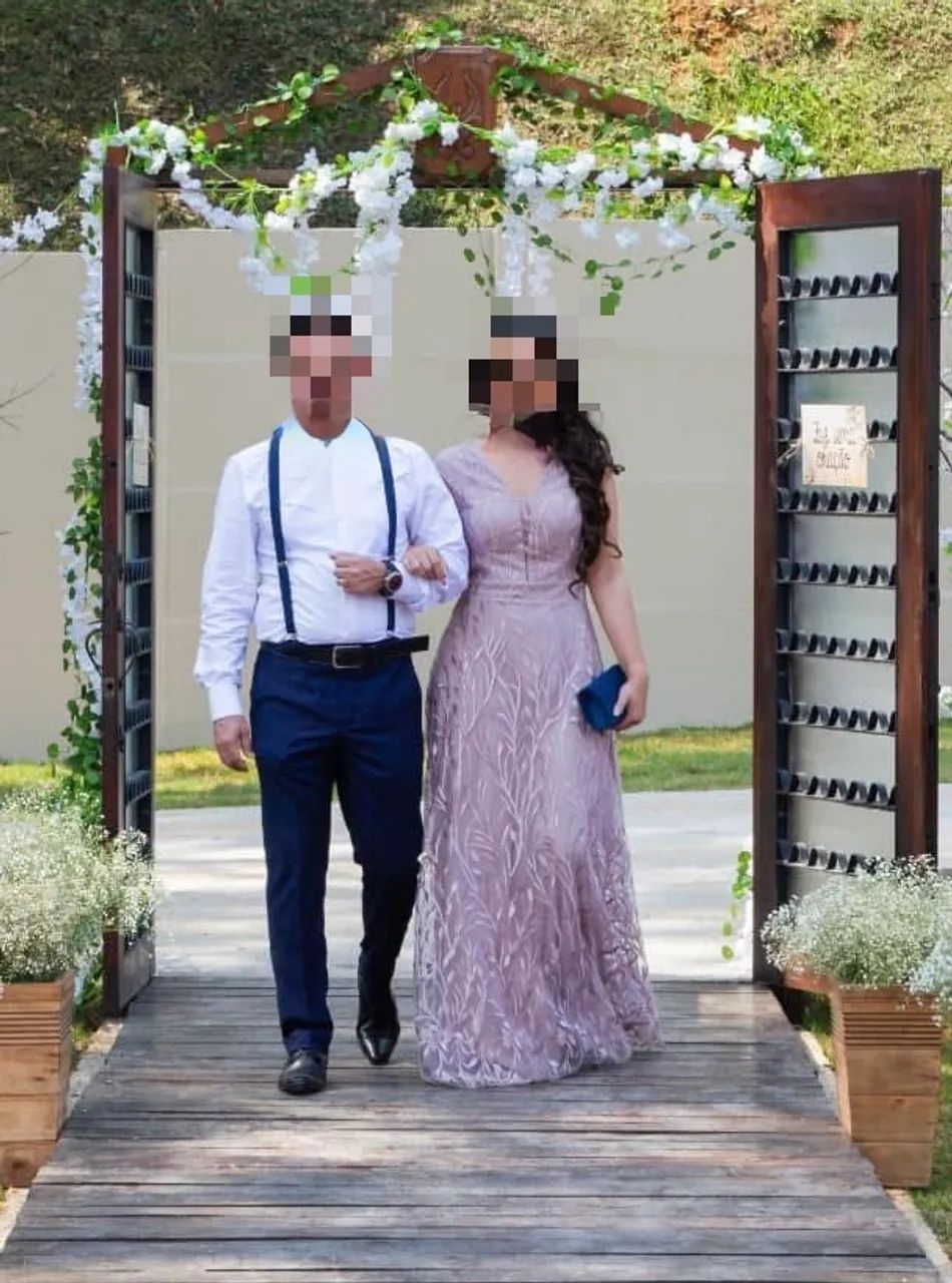 Vestido rendado, longo rosé gold belíssimo  - Foto 4