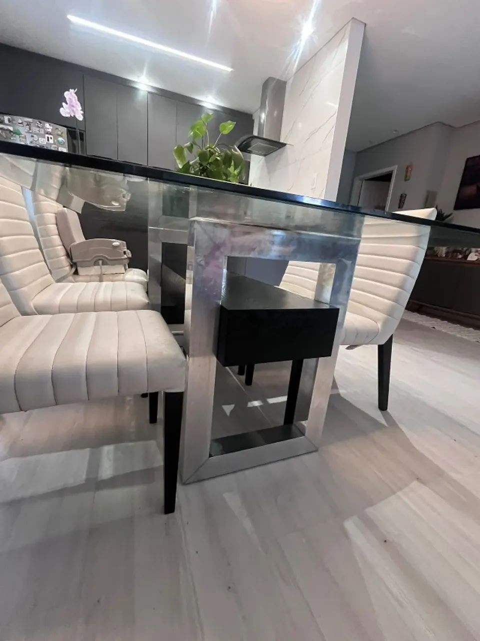 Mesa de Jantar Retangular com 6 cadeiras -  200x100 cm