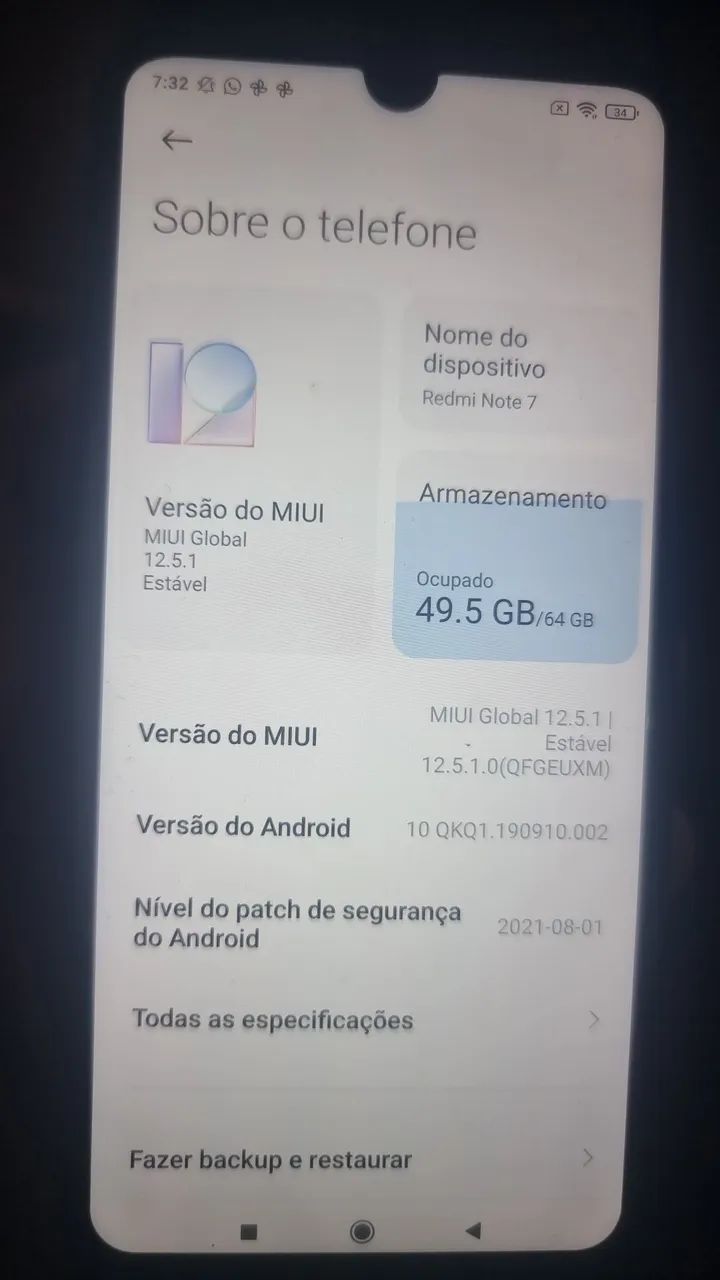 Celular redmi note 7