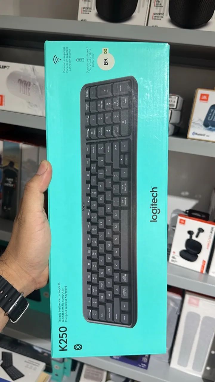 Teclado Logitech Bluetooth K250 Grafite  - Foto 2