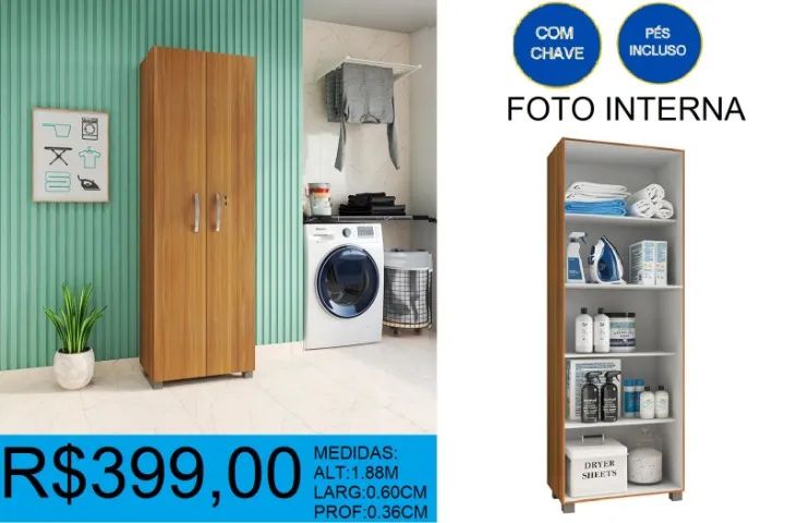 Multiuso com chave larg:60cm alt:1,88m - entrega gratuita - Foto 3