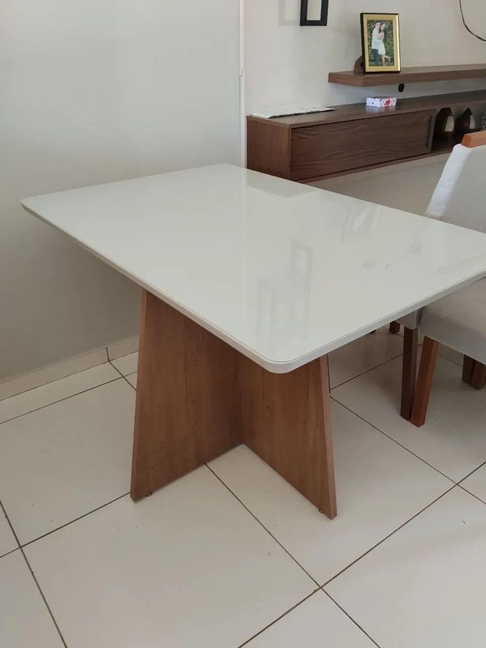Mesa com tampo de vidro - Foto 3
