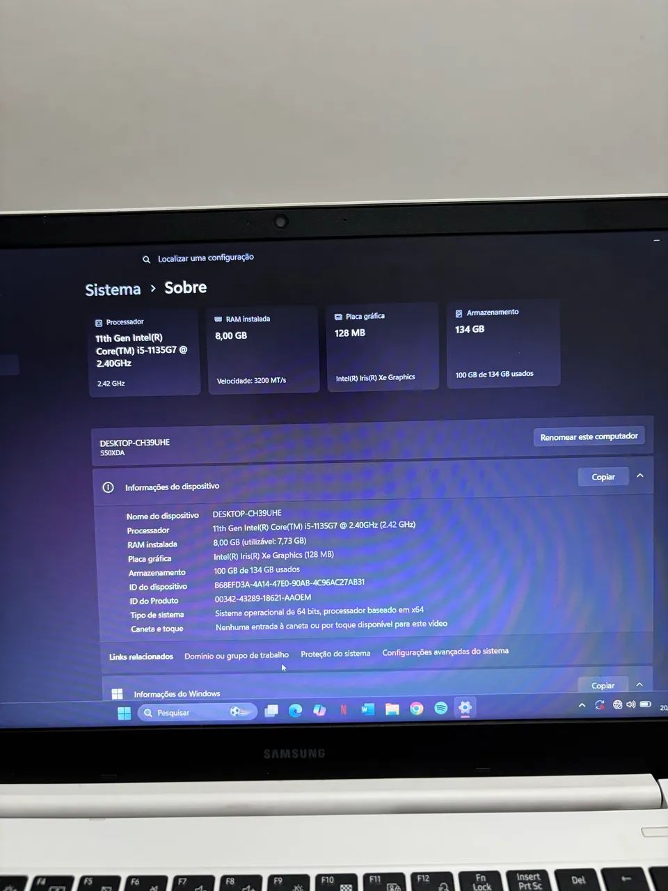 Samsung Book Intel Core i5 11ª Geração | 8GB RAM | SSD 128GB - Foto 4