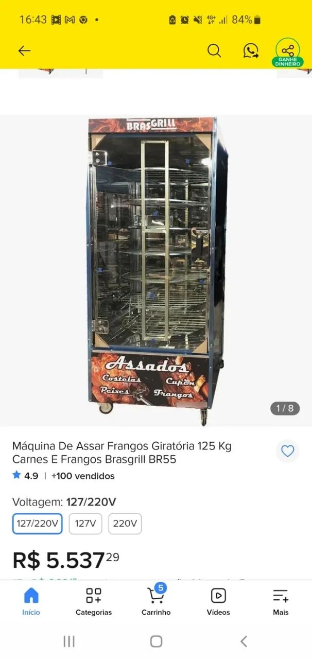 máquina de assar
