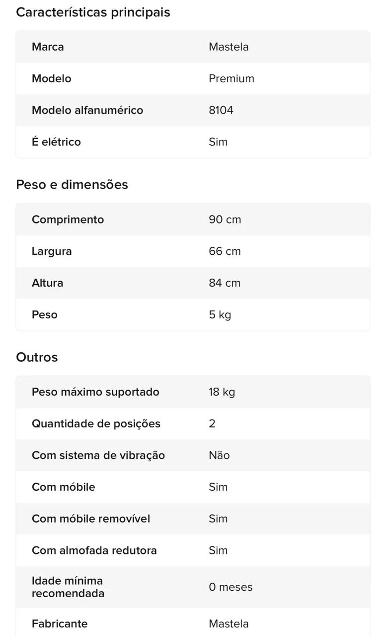 Cadeirinha elétrica de balanço de bebê  - Foto 5