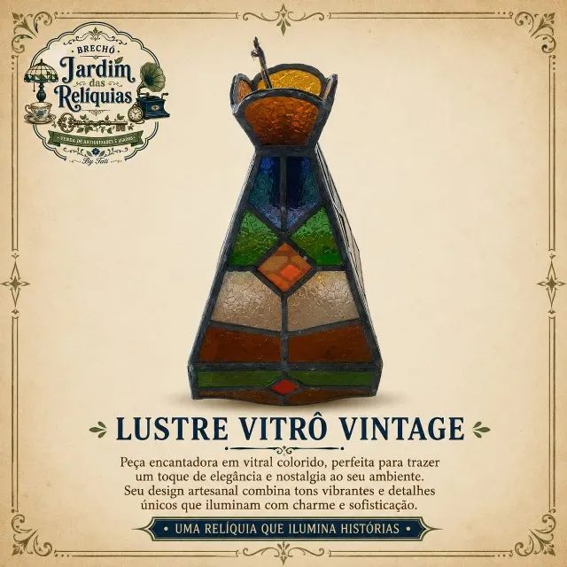 Lustre Antigo em Vitral