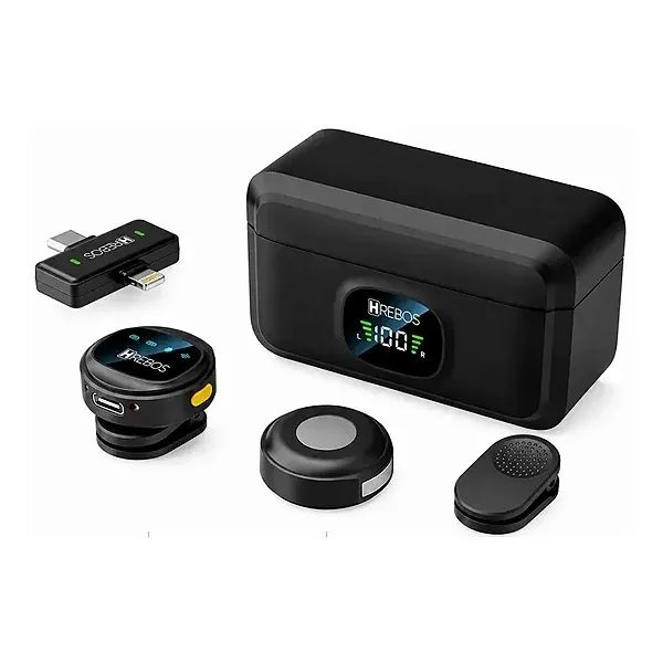 Microfone de Lapela Profissional Duplo para Celular Android e iPhone - Hrebos - Foto 2
