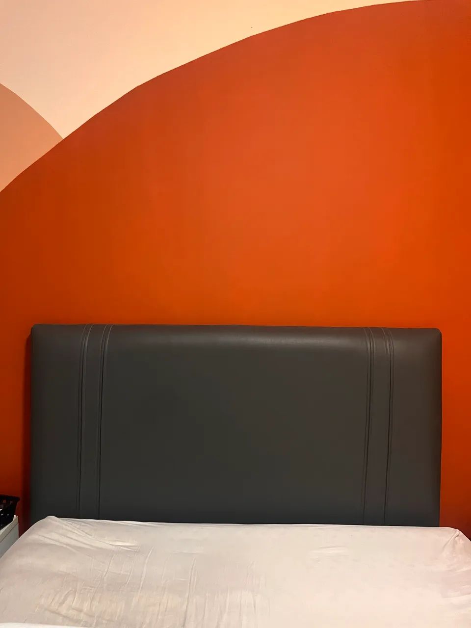 Cabeceira cinza em corino Ortobom