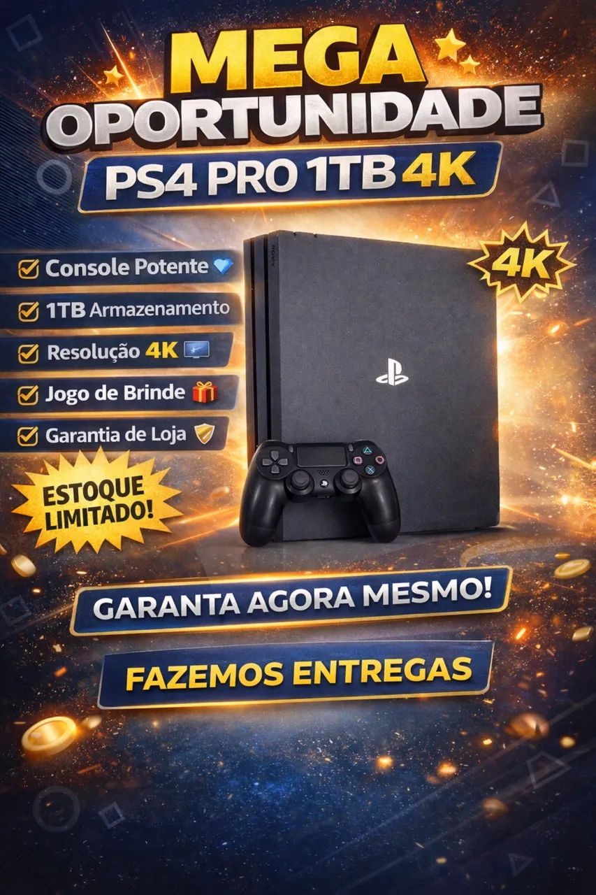Ps4 pro 1tb 4k jogo de brinde ESTADO DE NOVO COM GARANTIA 