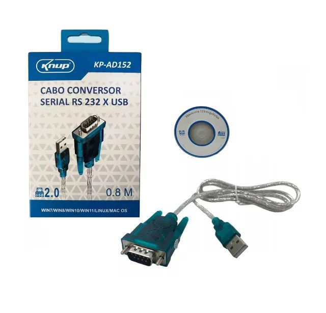 Cabo Adaptador Usb para Serial Rs232 Db9 Knup