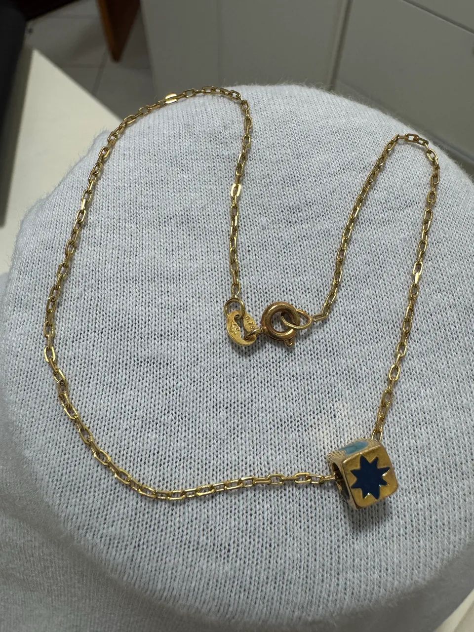 TORNOZELEIRA OURO 18k/ BRINDE PINGENTE FOLHEADO