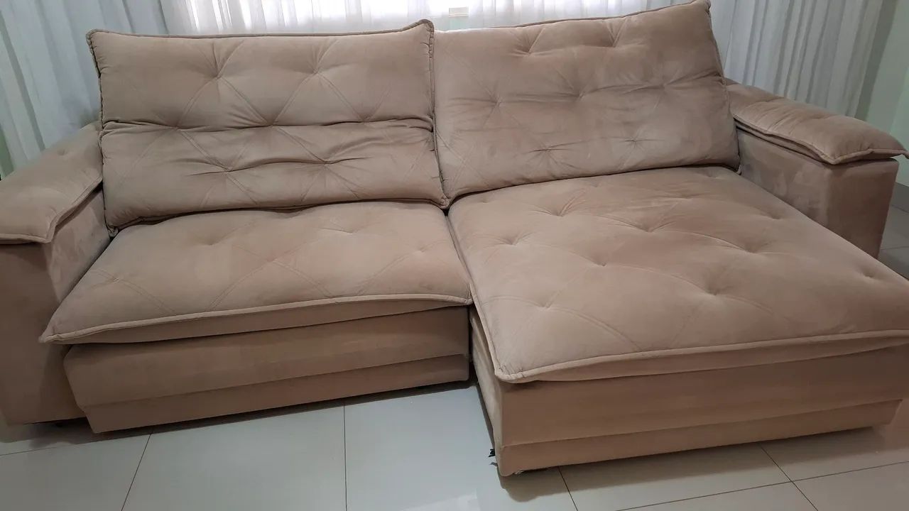 Sofá 2,90 em veludo- usado 