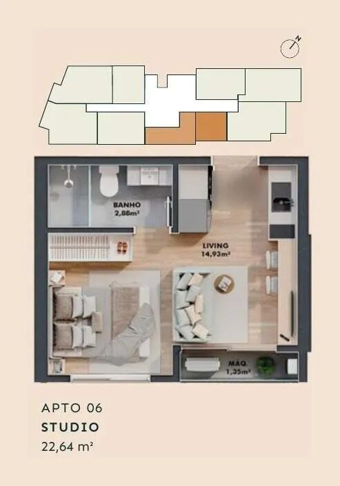 Studio de 22 m² no Bothanic, Centro de Itajaí: menor valor da tabela - Foto 2