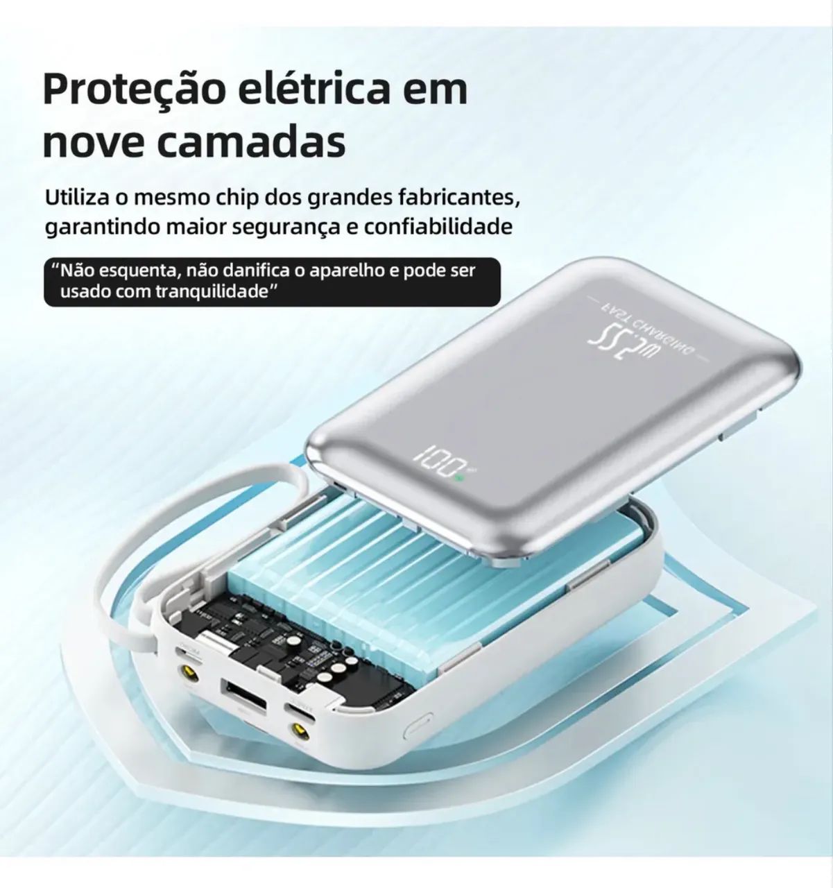 Powerbank 20.000mAh 22.5w display lanterna Led - Foto 3