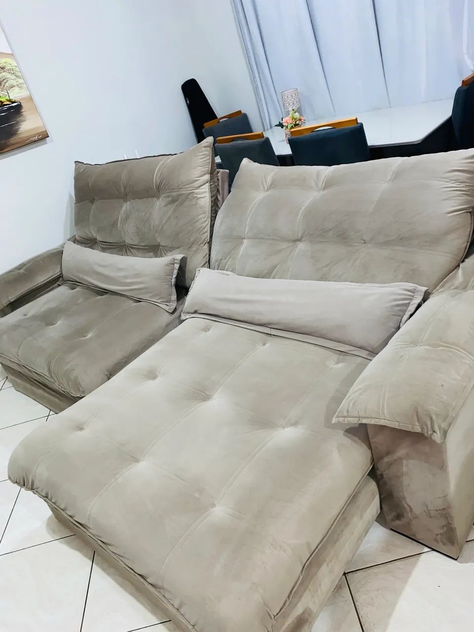 Sofá retrátil e reclinável 