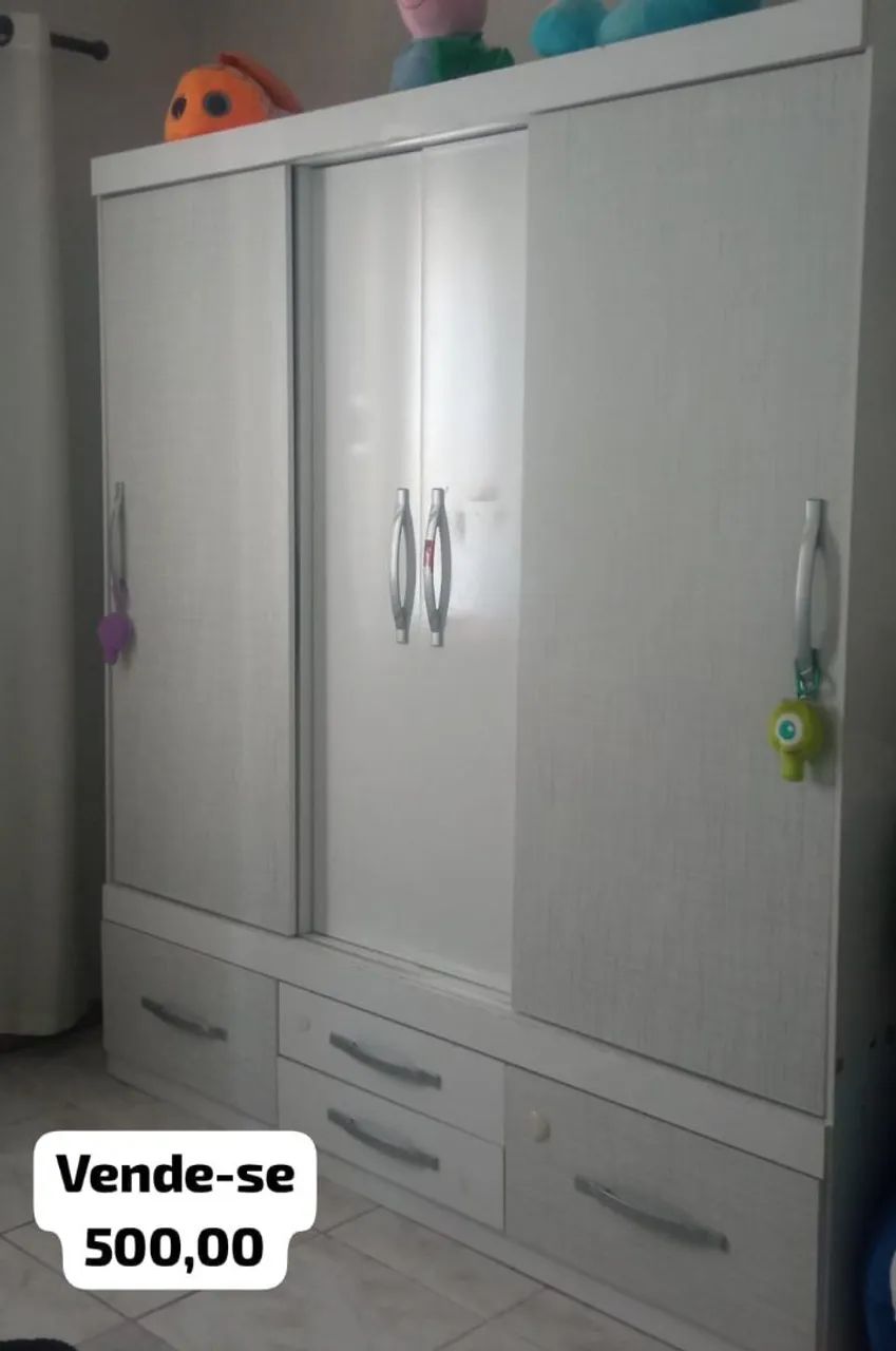 Guarda roupa 2 portas com 4 gavetas branco