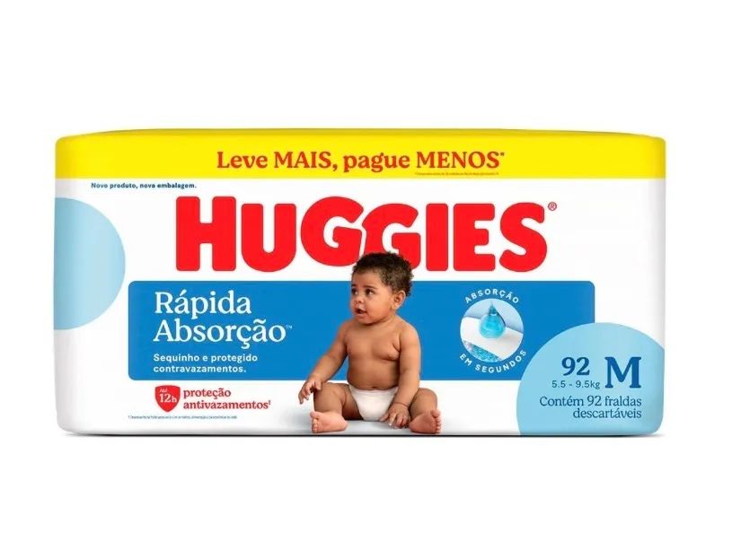Fralda Huggies - M - 92 unid
