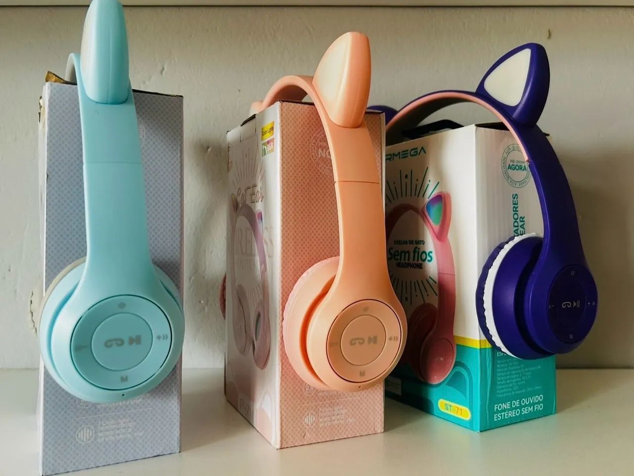 Fone Bluetooth gatinho 