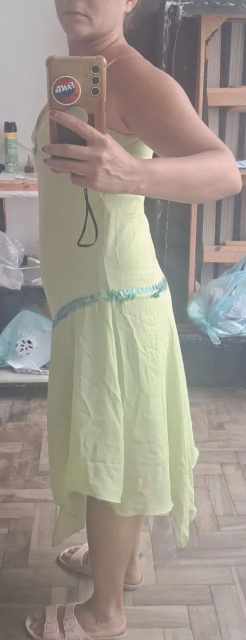 Lindo vestido verde longuete - Foto 2