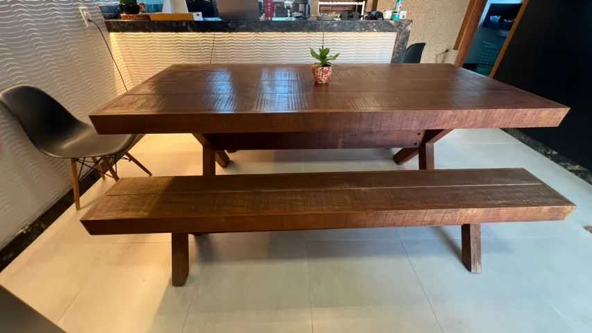 Mesa Madeira 100% Maciça - 2,20m x 1,00m - Foto 3