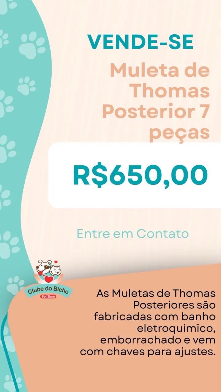 Muletas de Thomas para Pet 7 peças  - Foto 3
