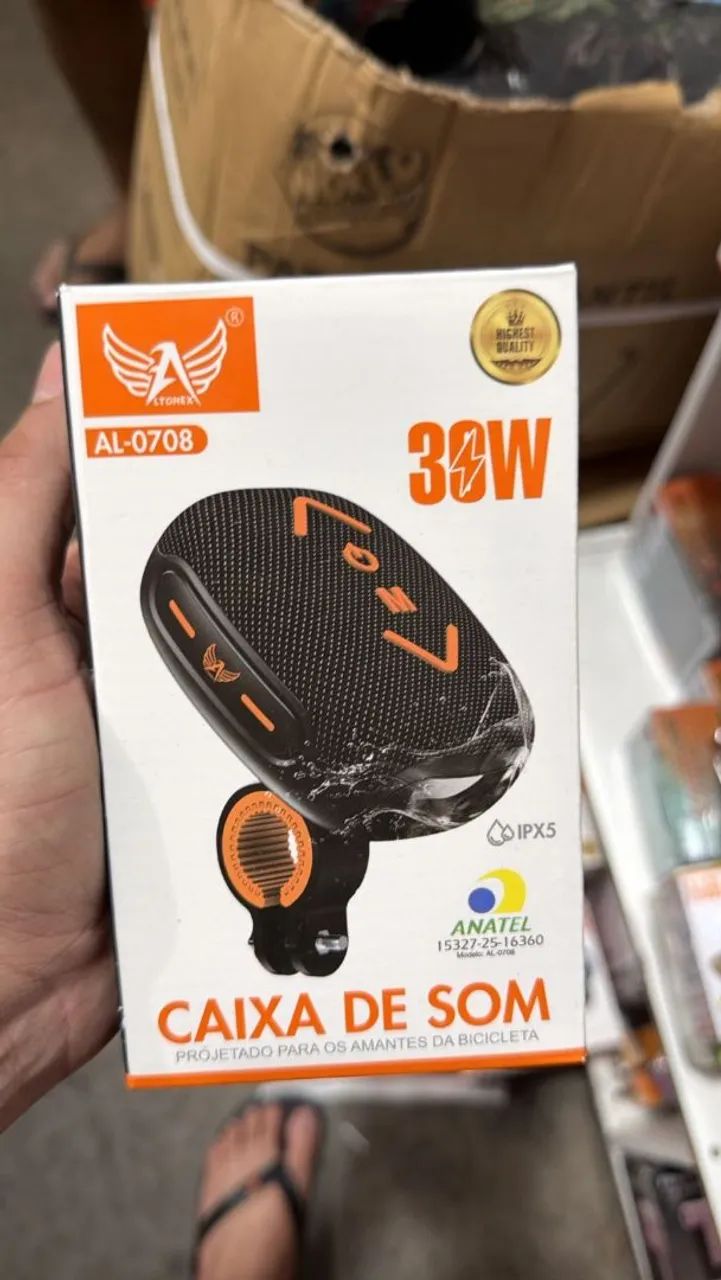 Caixa de som resistente a água com suporte de moto pega pendrive cartão usd e FM  - Foto 2