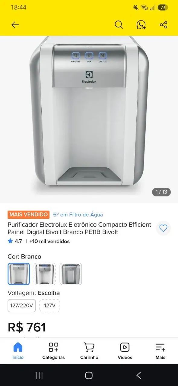 VENDO BEBEDOURO ELECTROLUX