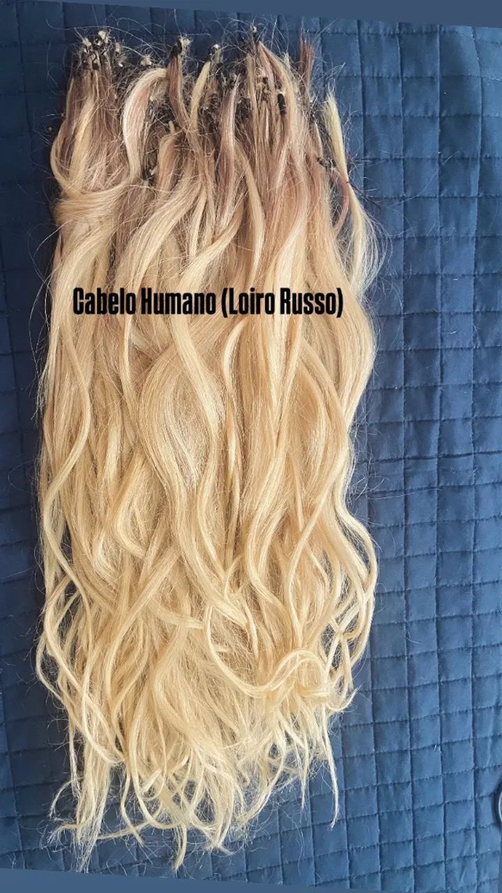 Cabelo humano mega hair loiro Russo 