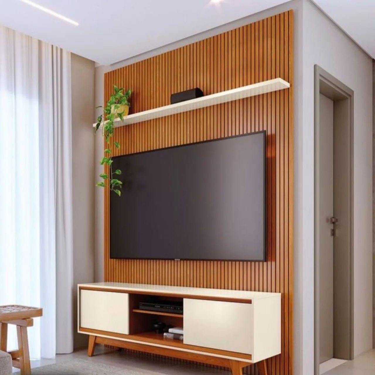 Painel MDFl ripado autocolante, fácil aplicação  - Foto 3