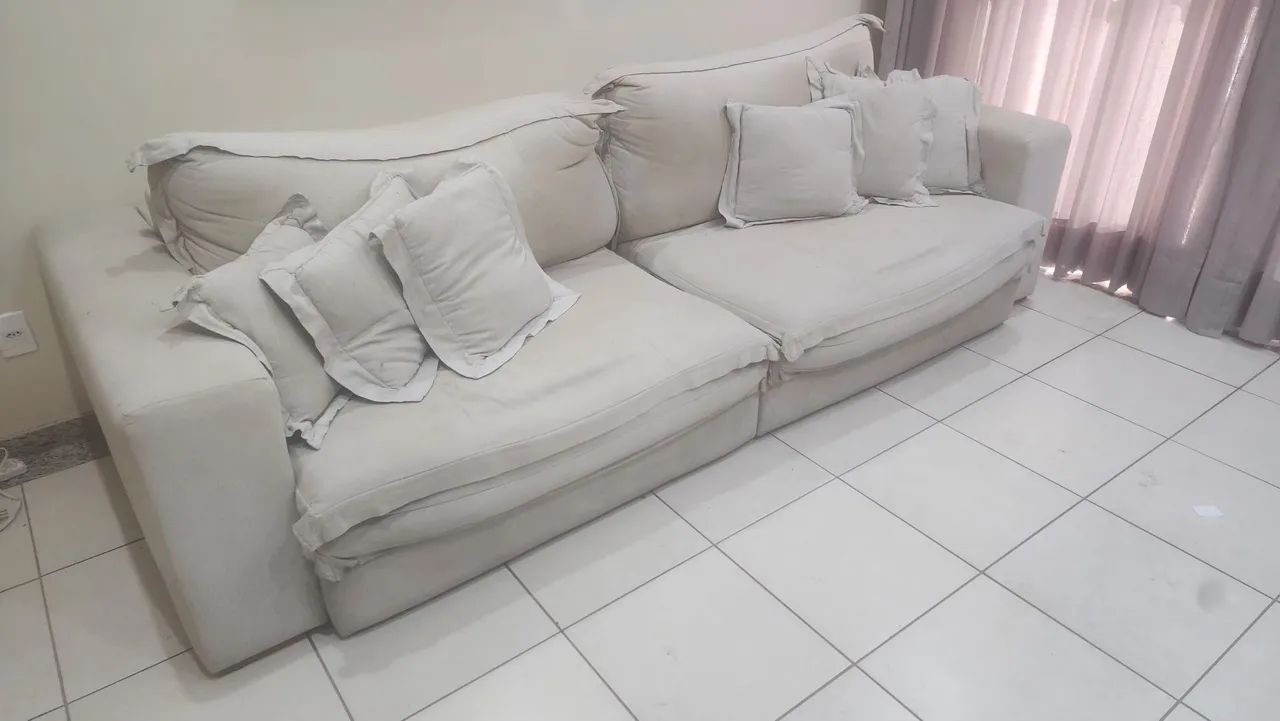 Sofa linho 3 metros - Foto 4