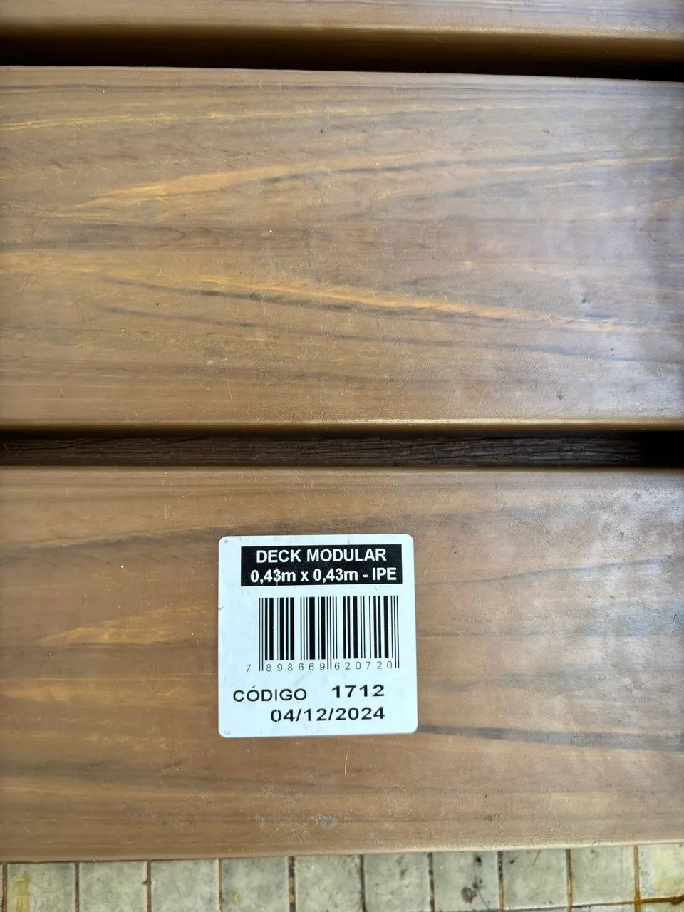 Deck de Madeira Plástica 43x43cm Marrom InBrasil - Foto 3