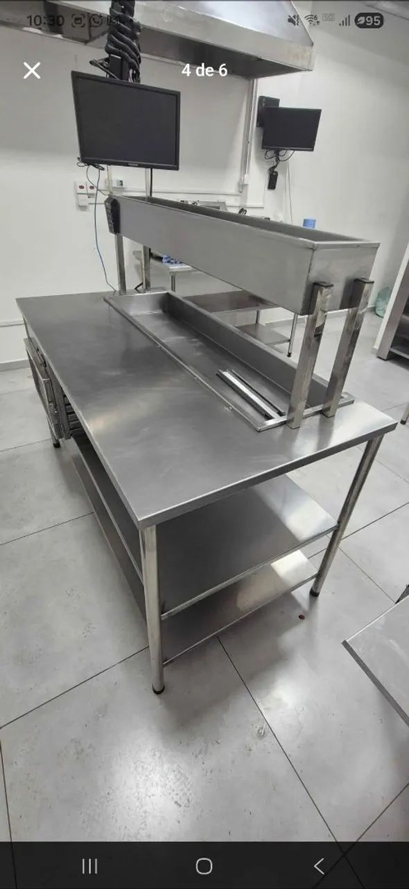 Mesa condimentadora refrigerada dupla 