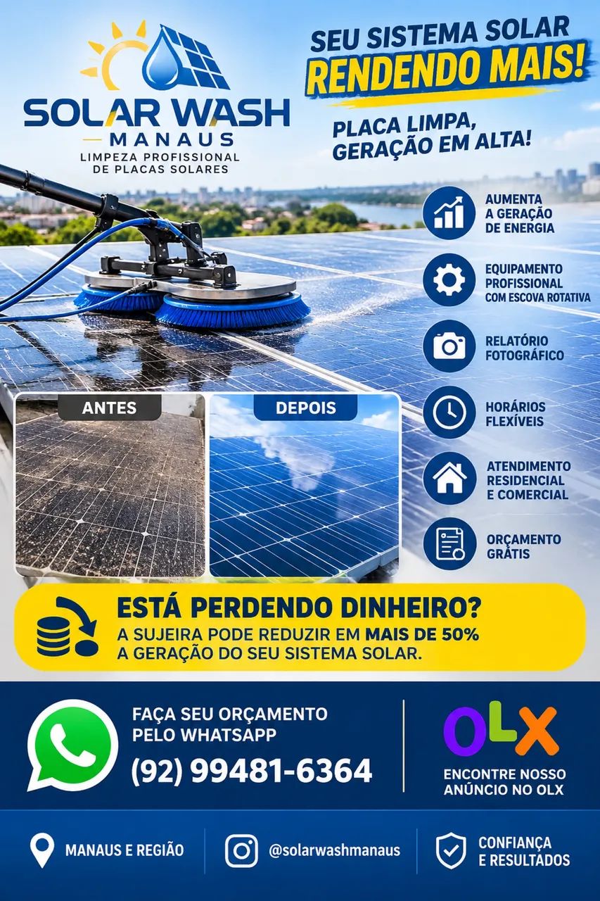 Lavagem de placa solar