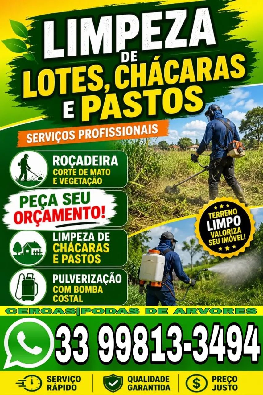 Limpeza de lotes e chácara